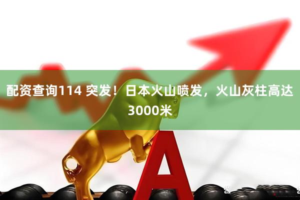 配资查询114 突发！日本火山喷发，火山灰柱高达3000米
