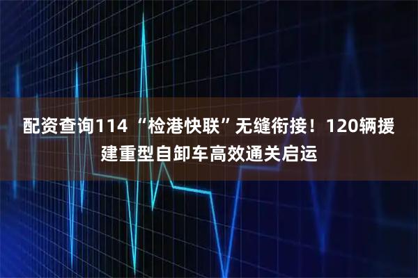 配资查询114 “检港快联”无缝衔接！120辆援建重型自卸车高效通关启运